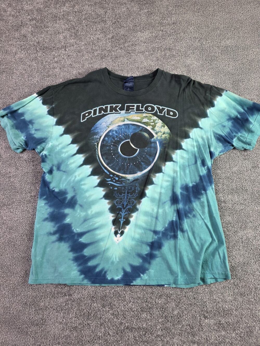 Vintage Pink Floyd Pulse Tie Dye Shirt XL Album Artwork Earth Eye